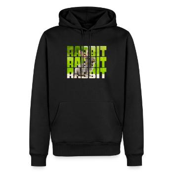 Hare - Men’s Premium Organic Hoodie - black - Front - Nico (187cm)