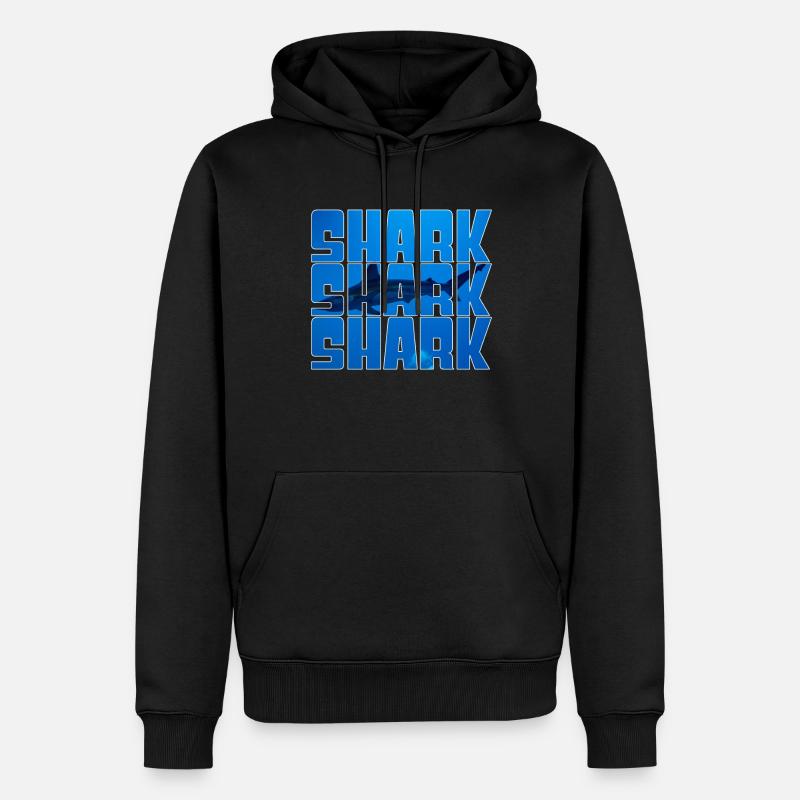 Requin - Sweat à capuche Premium bio Homme - noir