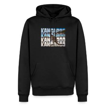 Känguru - Männer Premium Bio Hoodie - Schwarz - Vorne - Nico (187cm)