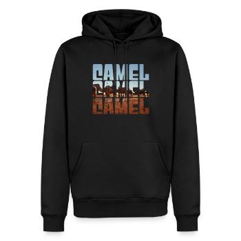 Chameau - Sweat à capuche Premium bio Homme - noir - Devant - Nico (187cm)