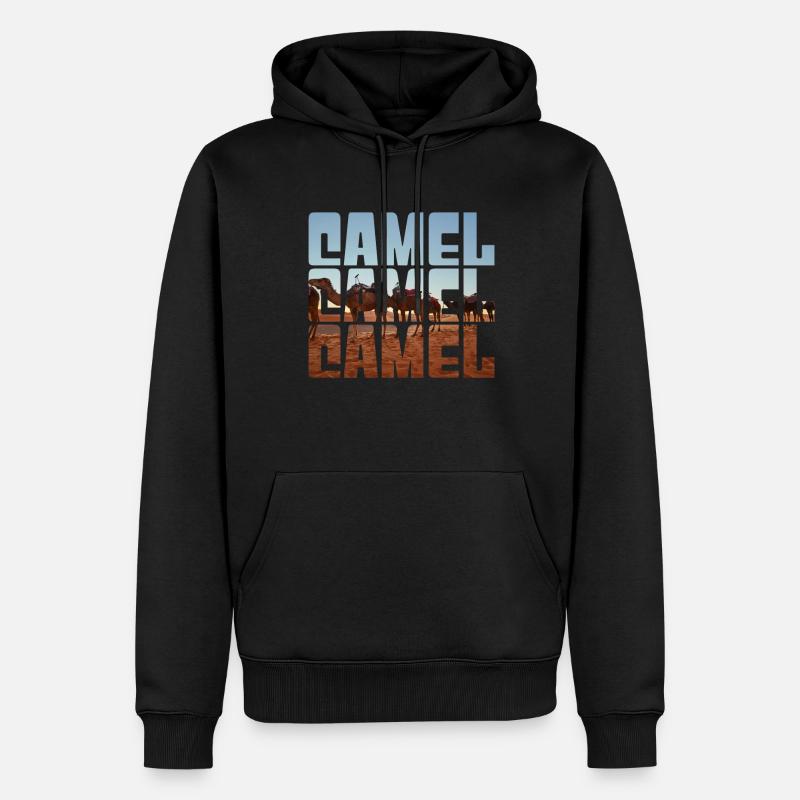 Kamel - Männer Premium Bio Hoodie - Schwarz
