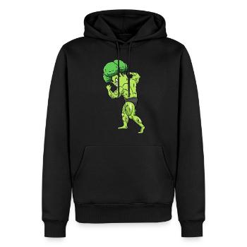 Brokkoli Fitness Fitnessstudio Motivation - Männer Premium Bio Hoodie - Schwarz - Vorne - Nico (187cm)