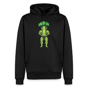 Brocoli Fitness Gym Motivation - Sweat à capuche Premium bio Homme - noir - Devant - Nico (187cm)