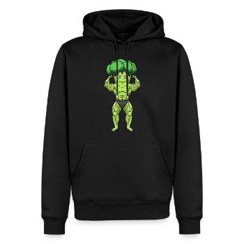 Brocoli Fitness Gym Motivation - Sweat à capuche Premium bio Homme - noir - Devant - Nico (187cm)