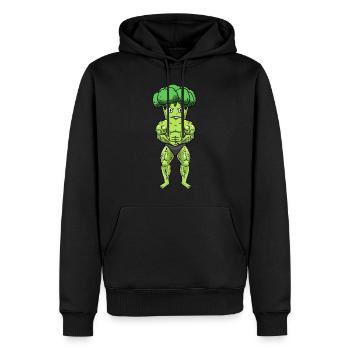 Brocoli Fitness Gym Motivation - Sweat à capuche Premium bio Homme - noir - Devant - Nico (187cm)