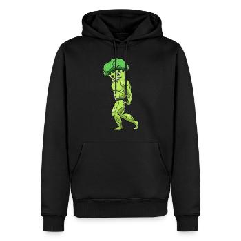 Brokkoli Fitness Fitnessstudio Motivation - Männer Premium Bio Hoodie - Schwarz - Vorne - Nico (187cm)