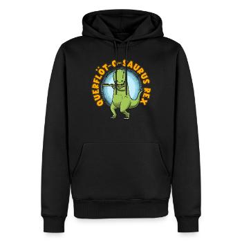 Querflöt-O-Saurus Rex Dinosaurier Querflöte - Männer Premium Bio Hoodie - Schwarz - Vorne - Nico (187cm)
