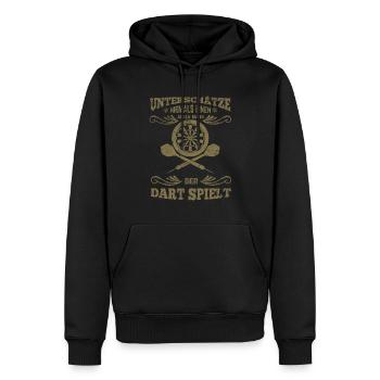 Dartspieler alter Mann - Männer Premium Bio Hoodie - Schwarz - Vorne - Nico (187cm)