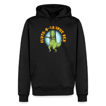 Flûte-o-saurus Rex T-Rex Flûte dinosaure - Sweat à capuche Premium bio Homme - noir - Devant - Nico (187cm)