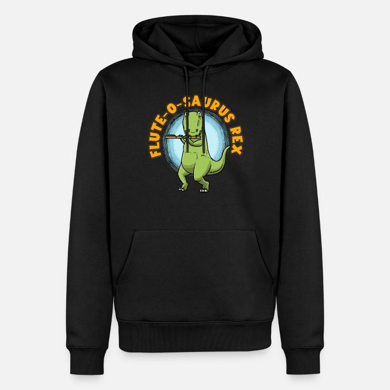 Flûte-o-saurus Rex T-Rex Flûte dinosaure - Sweat à capuche Premium bio Homme - noir