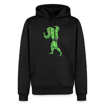 Frosch Fitness Fitnessstudio Motivation - Männer Premium Bio Hoodie - Schwarz - Vorne - Nico (187cm)