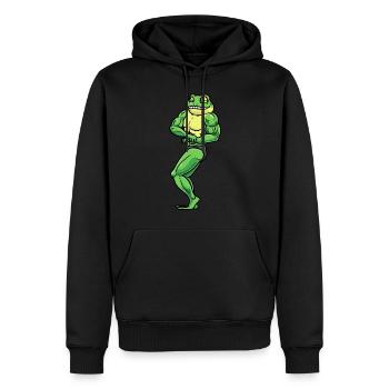 Frog Fitness Gym Motivation - Sweat à capuche Premium bio Homme - noir - Devant - Nico (187cm)