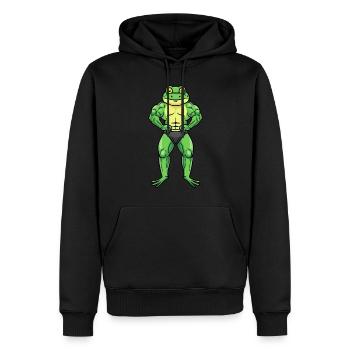 Frog Fitness Gym Motivation - Sweat à capuche Premium bio Homme - noir - Devant - Nico (187cm)