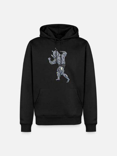 Rhino Fitness Gym Motivation - Men’s Premium Organic Hoodie - black