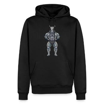Rhino Fitness Gym Motivation - Sweat à capuche Premium bio Homme - noir - Devant - Nico (187cm)