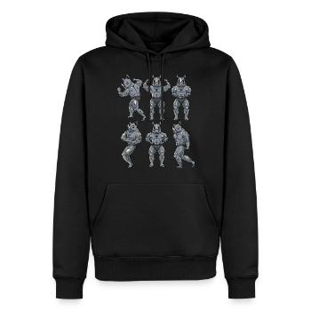 Rhino Fitness Gym Motivation - Sweat à capuche Premium bio Homme - noir - Devant - Nico (187cm)