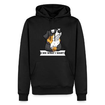Bouvier Bernois, chien de montagne bernois têtu - Sweat à capuche Premium bio Homme - noir - Devant - Nico (187cm)