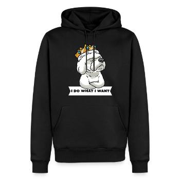 Bichon Frisé têtu Bichon bouclé - Sweat à capuche Premium bio Homme - noir - Devant - Nico (187cm)