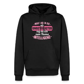Was sagen Sie als Unbeteiligter Thema Intelligenz - Männer Premium Bio Hoodie - Schwarz - Vorne - Nico (187cm)