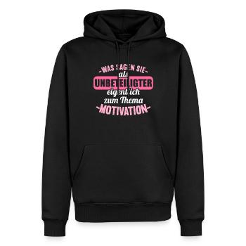 Was sagen Sie als Unbeteiligter Thema Motivation - Männer Premium Bio Hoodie - Schwarz - Vorne - Nico (187cm)