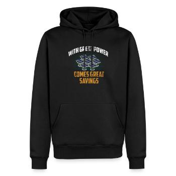 Solarenergie Sonnenkollektoren Große Einsparungen Lustig Sola - Männer Premium Bio Hoodie - Schwarz - Vorne - Nico (187cm)