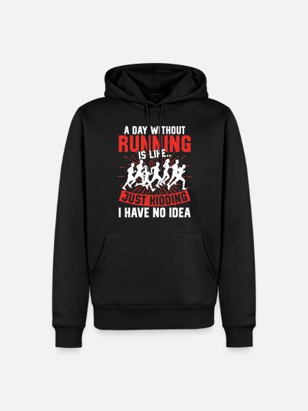 Running Runner Half Marathon - Männer Premium Bio Hoodie - Schwarz