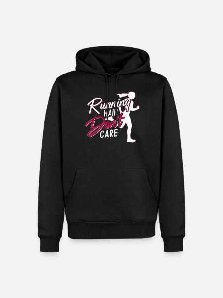 Running Runner Half Marathon Girl - Männer Premium Bio Hoodie - Schwarz