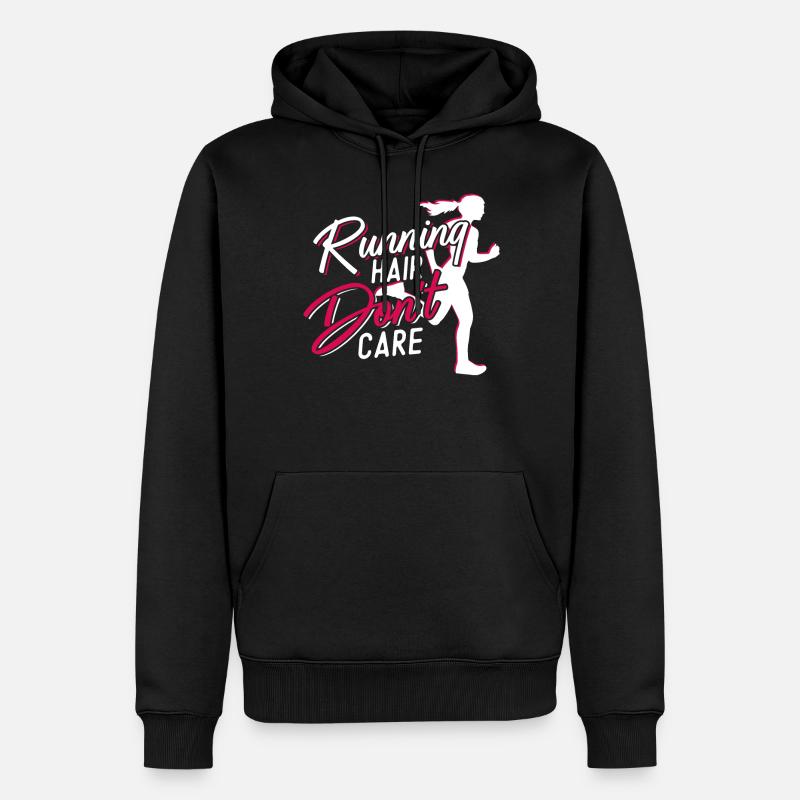 Running Runner Half Marathon Girl - Männer Premium Bio Hoodie - Schwarz