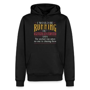 Running Runner Half Marathon - Männer Premium Bio Hoodie - Schwarz - Vorne - Nico (187cm)