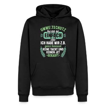 Anti Umweltschutz Parodie Umweltschutz - Männer Premium Bio Hoodie - Schwarz - Vorne - Nico (187cm)