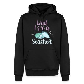 Wait, I see a shell collecting shells - Men’s Premium Organic Hoodie - black - Front - Nico (187cm)