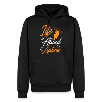 Life consists of ziplines Sport Ziplining - Men’s Premium Organic Hoodie - black - Front - Nico (187cm)