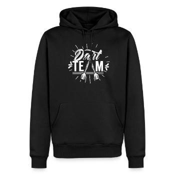 Dart Team Dartmannschaft Darts Dartverein - Männer Premium Bio Hoodie - Schwarz - Vorne - Nico (187cm)