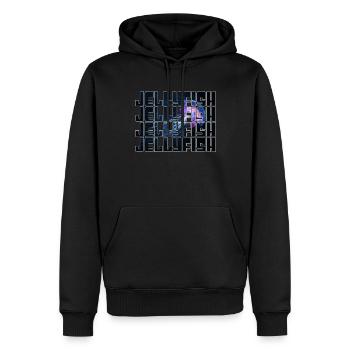 Qualle - Männer Premium Bio Hoodie - Schwarz - Vorne - Nico (187cm)
