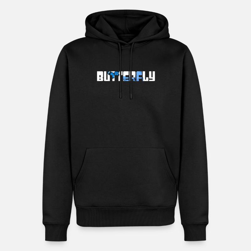 Papillon - Sweat à capuche Premium bio Homme - noir