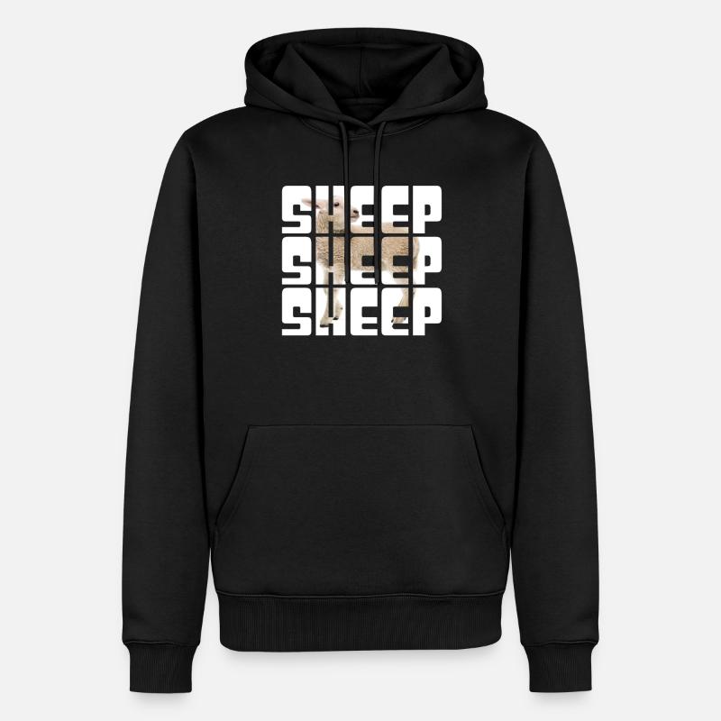 Schaf - Männer Premium Bio Hoodie - Schwarz