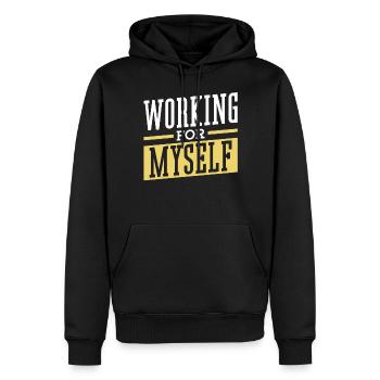 Für Mich Selbst Arbeiten Unternehmer Gründer CEO - Männer Premium Bio Hoodie - Schwarz - Vorne - Nico (187cm)