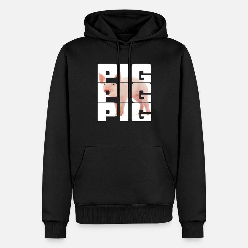 Cochon - Sweat à capuche Premium bio Homme - noir
