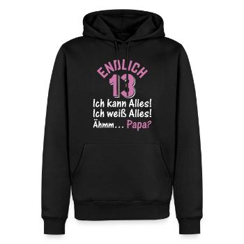 13 Jahre 13. Geburtstag I Endlich 13 Ich Kann Alle - Männer Premium Bio Hoodie - Schwarz - Vorne - Nico (187cm)