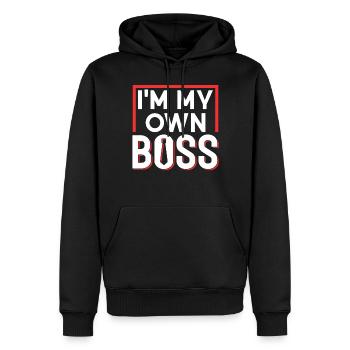 Ich Bin Mein Eigener Chef Gründer Unternehmer CEO - Männer Premium Bio Hoodie - Schwarz - Vorne - Nico (187cm)