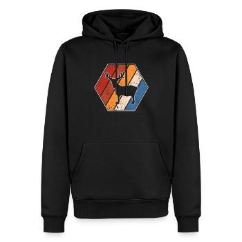 Moose Retro - Sweat à capuche Premium bio Homme - noir - Devant - Nico (187cm)