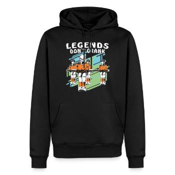 TISCHFUSSBALL LEGENDS DON'T CRANK - Männer Premium Bio Hoodie - Schwarz - Vorne - Nico (187cm)