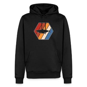Hai Retro - Männer Premium Bio Hoodie - Schwarz - Vorne - Nico (187cm)