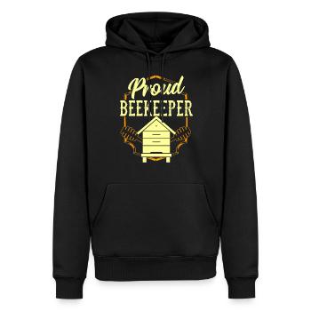 Fier apiculteur Abeille mellifère Apiculteur Apiculture - Sweat à capuche Premium bio Homme - noir - Devant - Nico (187cm)