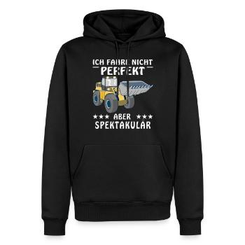 RADLADER ICH FAHRE NICHT PERFEKT ABER SPEKTAKU - Männer Premium Bio Hoodie - Schwarz - Vorne - Nico (187cm)
