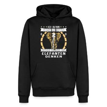 ICH KANN NICHT ARBEITEN MUSS IMMER AN ELEFANTE - Männer Premium Bio Hoodie - Schwarz - Vorne - Nico (187cm)