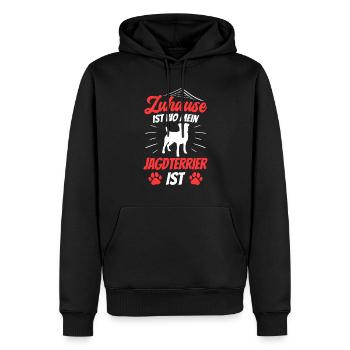 Jagdterrier ist mein Zuhause Deutscher Jagdterrier - Männer Premium Bio Hoodie - Schwarz - Vorne - Nico (187cm)