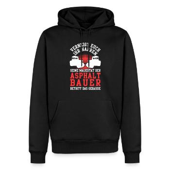 Asphaltbauer verneigt euch Straßenbauer - Männer Premium Bio Hoodie - Schwarz - Vorne - Nico (187cm)