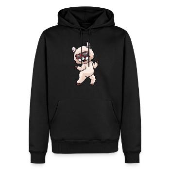 Alpaka Tanzen Mit Sonnenbrille Tanz Tänzerin - Männer Premium Bio Hoodie - Schwarz - Vorne - Nico (187cm)
