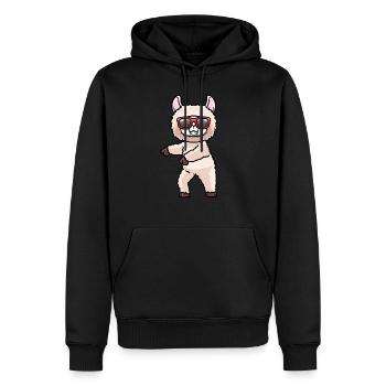 Alpaga dansant avec des lunettes de soleil danseur de danse - Sweat à capuche Premium bio Homme - noir - Devant - Nico (187cm)